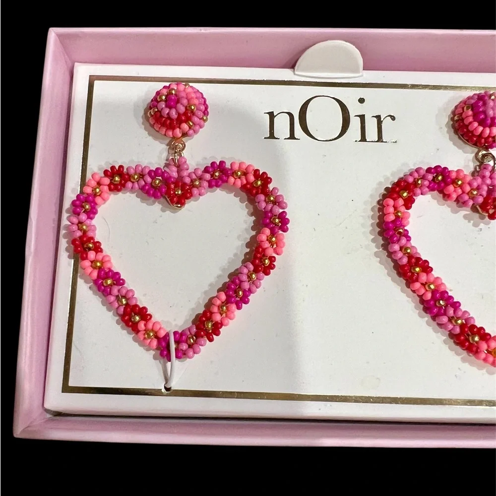 Cherry Pink Heart Earrings - Picture 4 of 5